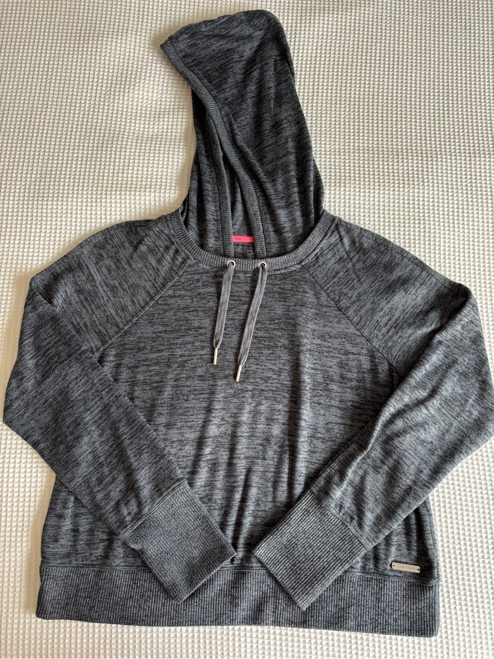 Calvin Klein Gray Performance Hooded Sweatshirt with Pink Trim